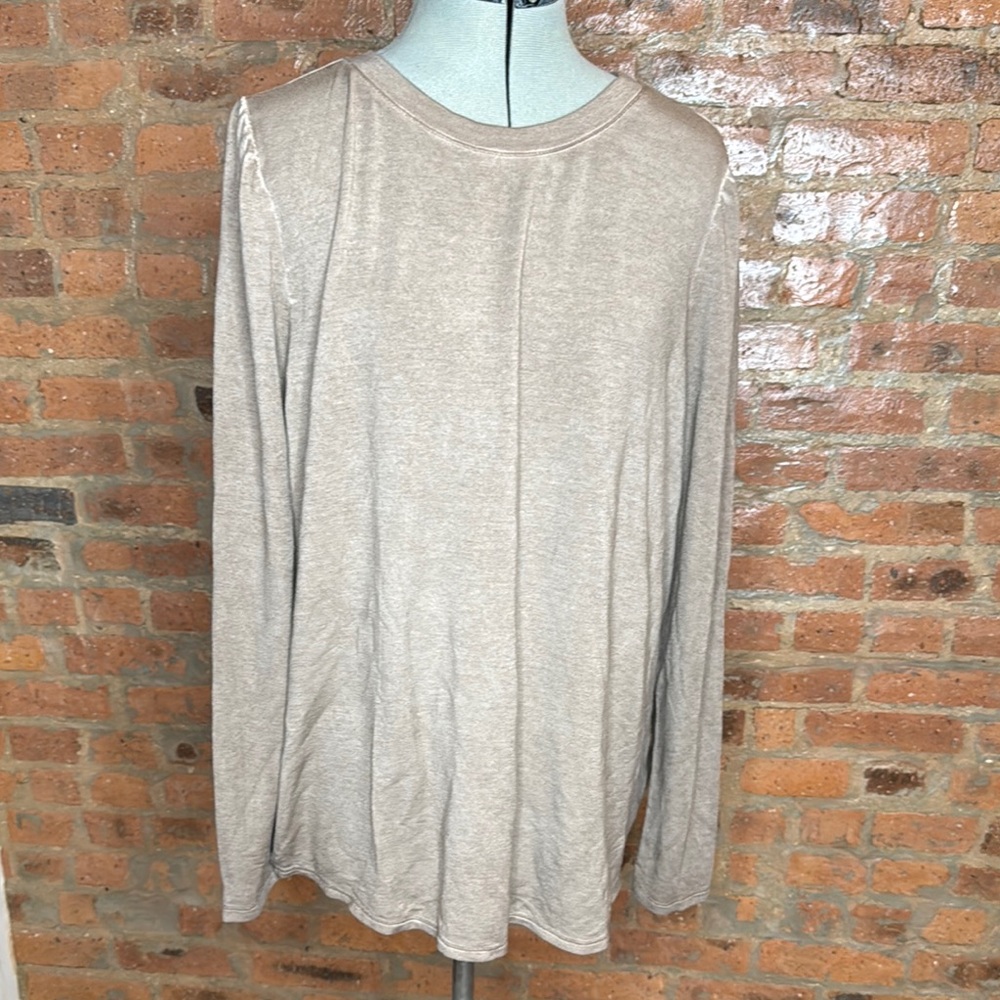 Beige Long Sleeve Top plus size 2x